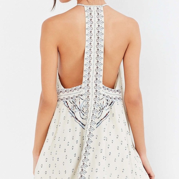 Ecoté Gigi Mixed Print T-Back Cream Mini Dress - Picture 3 of 5